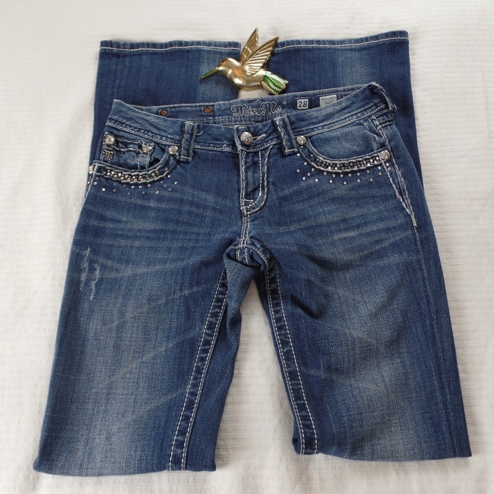 Miss Me | Boot Cut | Studded Flap Pockets | 28